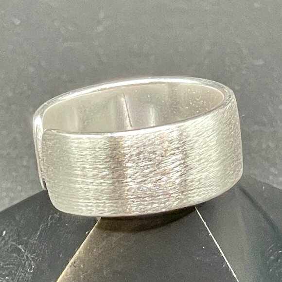 Middle Width Style 8mm Brushed Sterling 925 Silver Wrapped Band Boho Ring #1231 - Picture 7 of 10